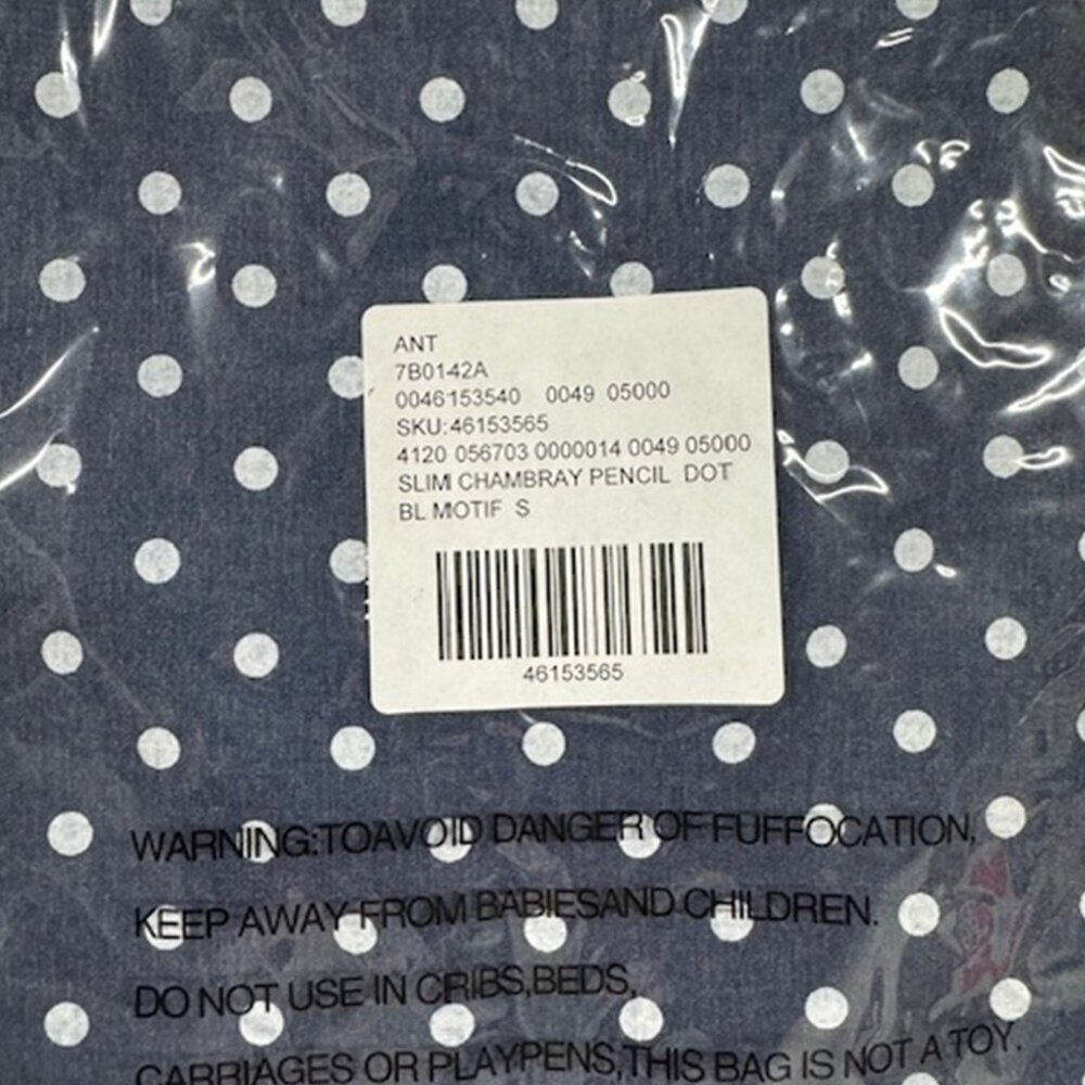 NWT Anthropologie Polka Dot Chambray Pencil Skirt by ISLA MAUDE - Picture 7 of 8
